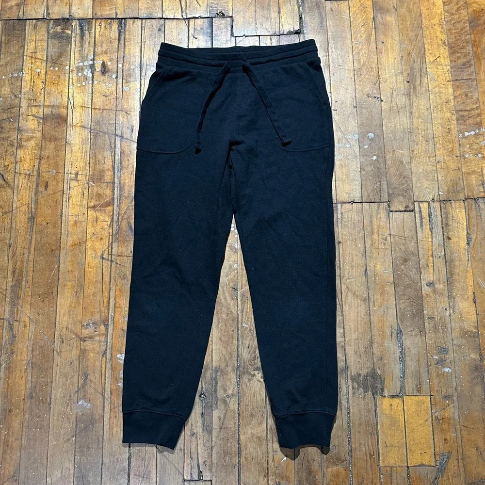 Gap Sweatpants Men's Small Black Cotton Drawstring Waist Tapered leg‎ Athletic